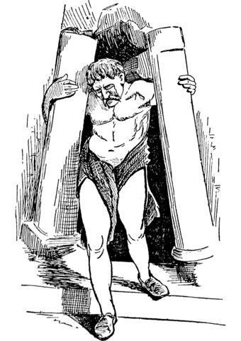 Samson Pulls Down The Pillars Coloring Page